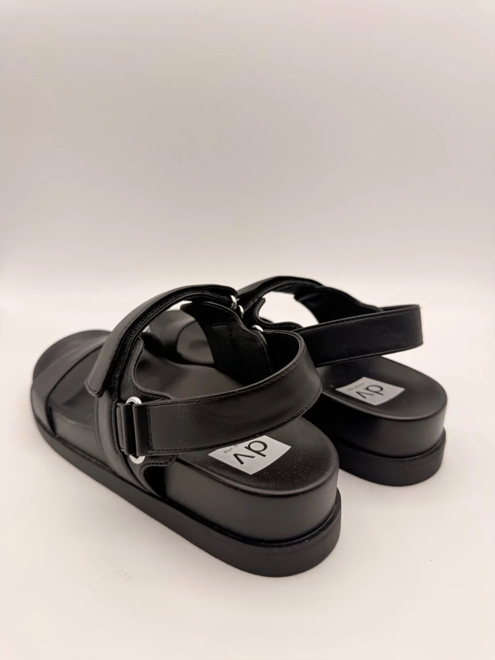 DV BY DOLCE VITA Argyle Black Platform Comfort Sandals Size 9